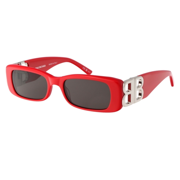 NEW BALENCIAGA SQUARE RED UNISEX BB0096S 015 SUNGLASSES - Picture 3 of 7